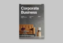 Corporate Business Brochure Design Template for Adobe InDesign: 22 Pages, Print-Ready Download a corporate business brochure design template as a customizable Adobe InDesign layout in A4, designed by Tom Sarraipo.