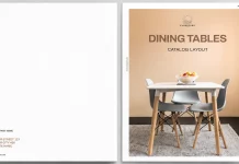 This Adobe InDesign Furniture Catalog Design Template Provides a Modern Brochure-Magazine Style Download this minimalist furniture catalog design template for Adobe InDesign in a modern brochure/magazine style.