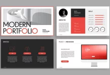 Download a modern portfolio design presentation template as a fully customizable Adobe InDesign layout. No AI!