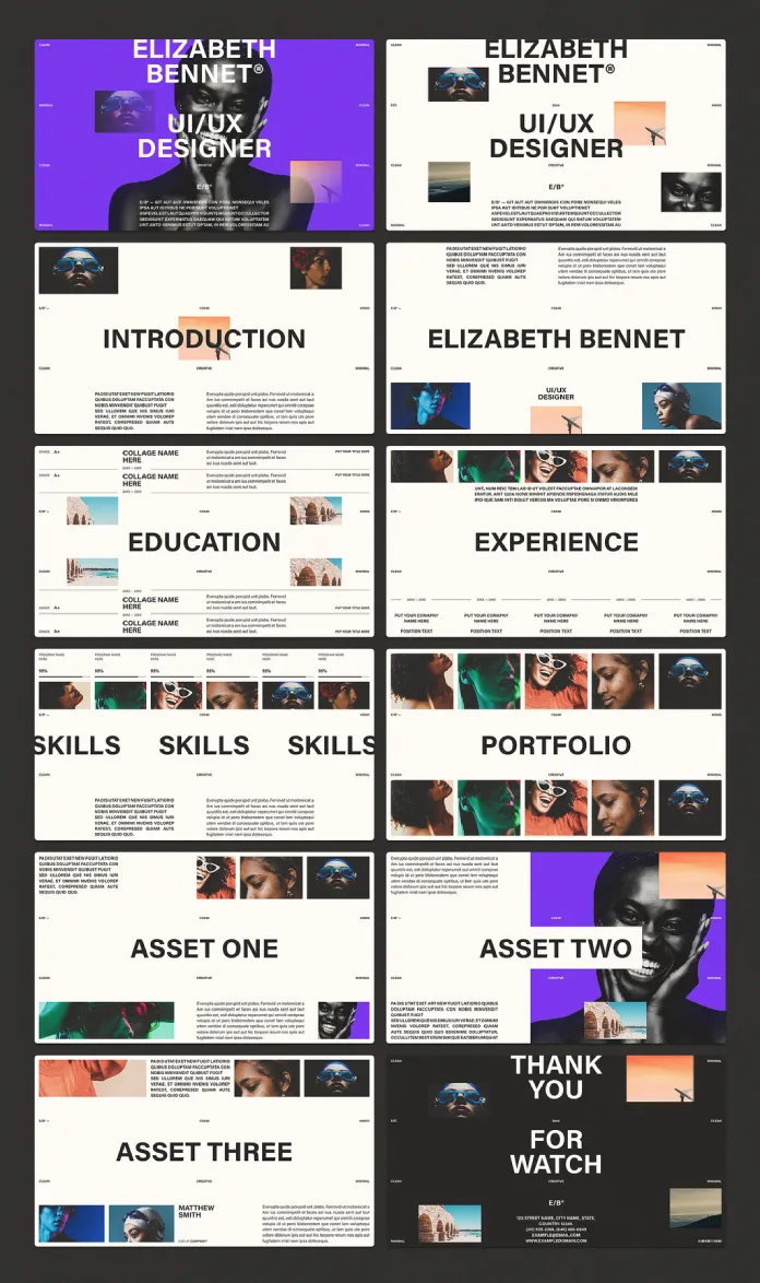 Created by Adobe Stock contributor RedGiant, you can download this customizable portfolio design presentation layout as an Adobe InDesign template.