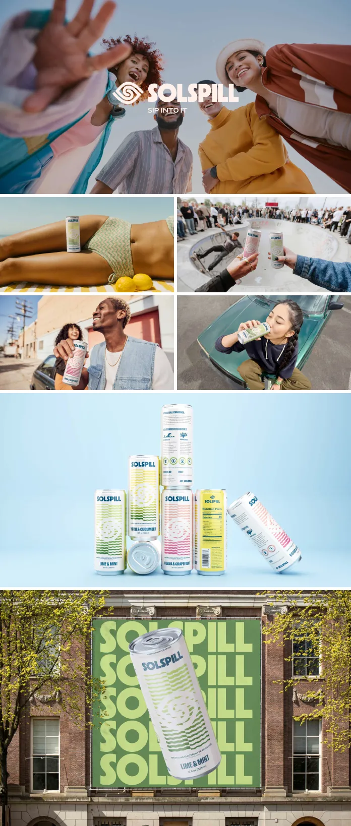 A beverage branding case study by Felipe Corrêa Holman of Holman\Design® for Solspill—Premium Hydration.