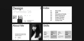 A Graphic Design Portfolio Presentation Template: Full Hands-On InDesign Review A graphic design portfolio presentation template for Adobe InDesign, created by E-Type.