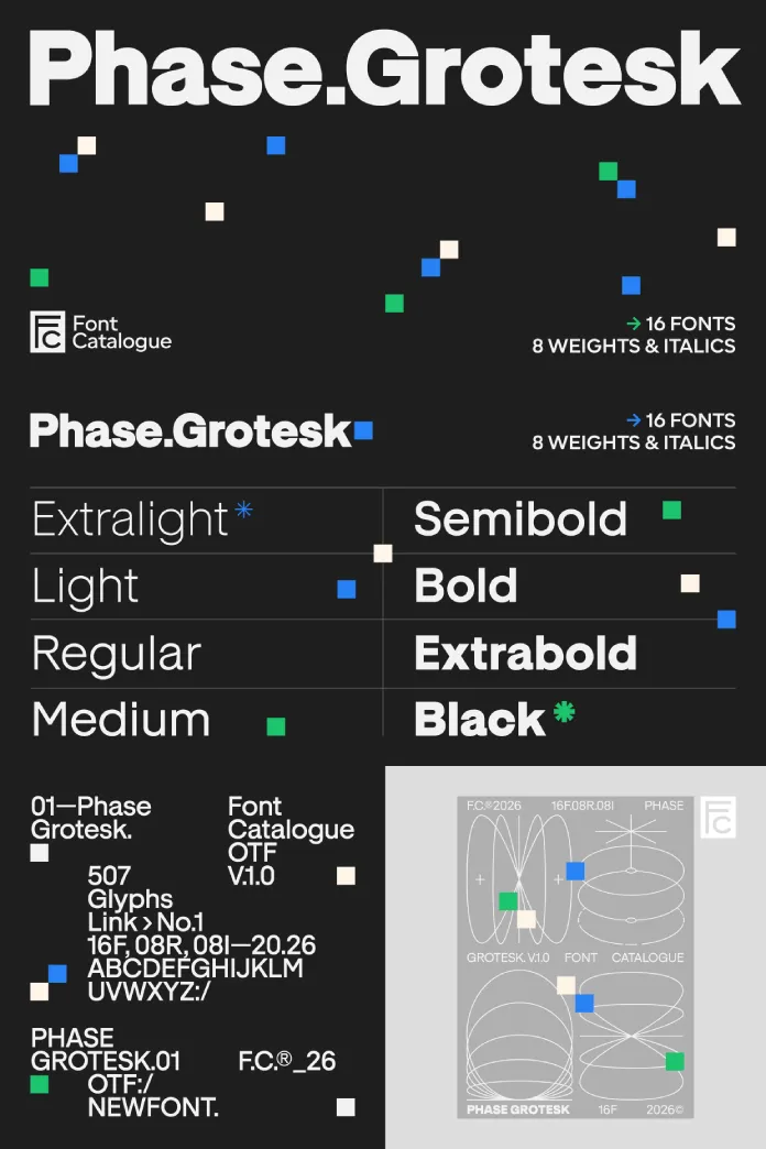 Phase Grotesk font family by Font Catalogue