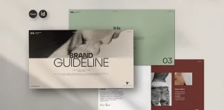 Iris Brand Guidelines PDF Presentation Template for Canva and Adobe InDesign by Evgeny Studio