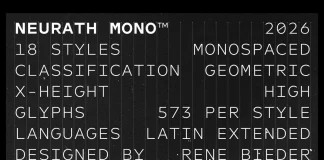 Neurath Mono Font Family by René Bieder.