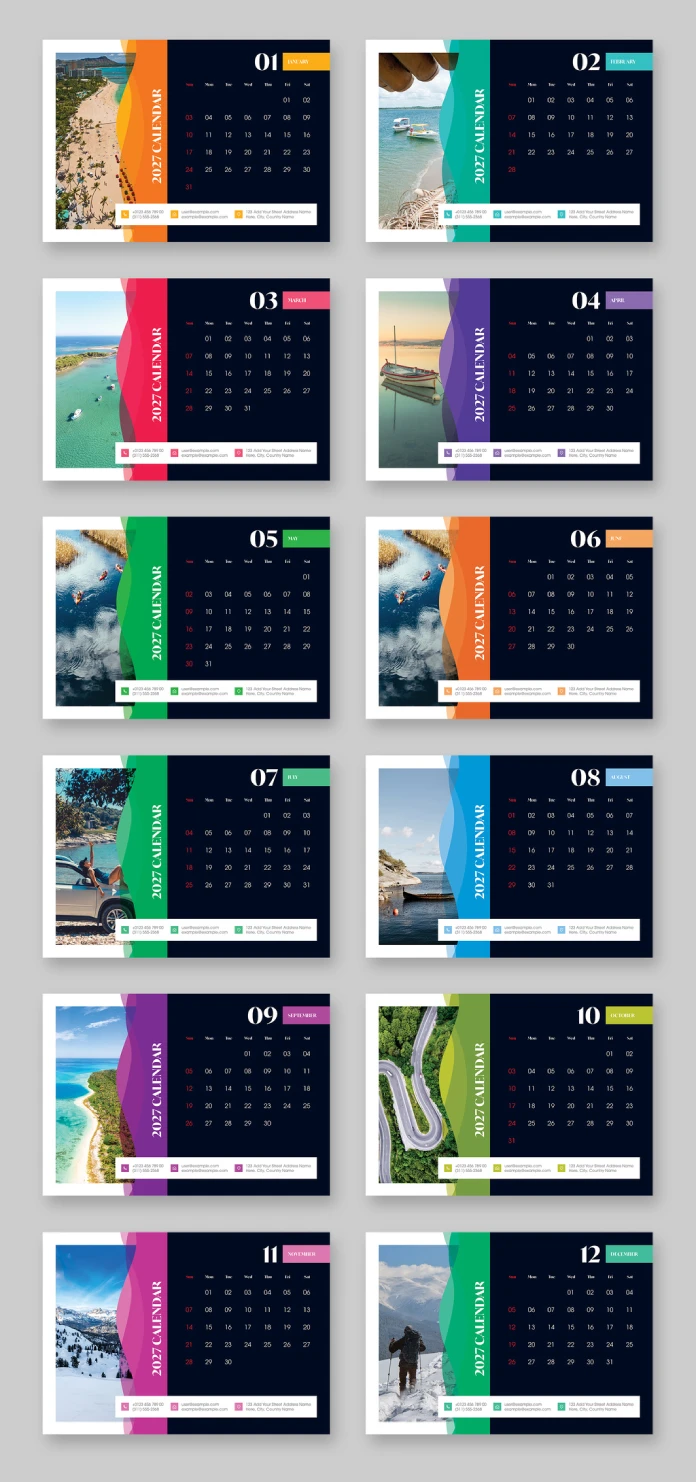 A5 2027 Desk Calendar Layout: InDesign Template Review