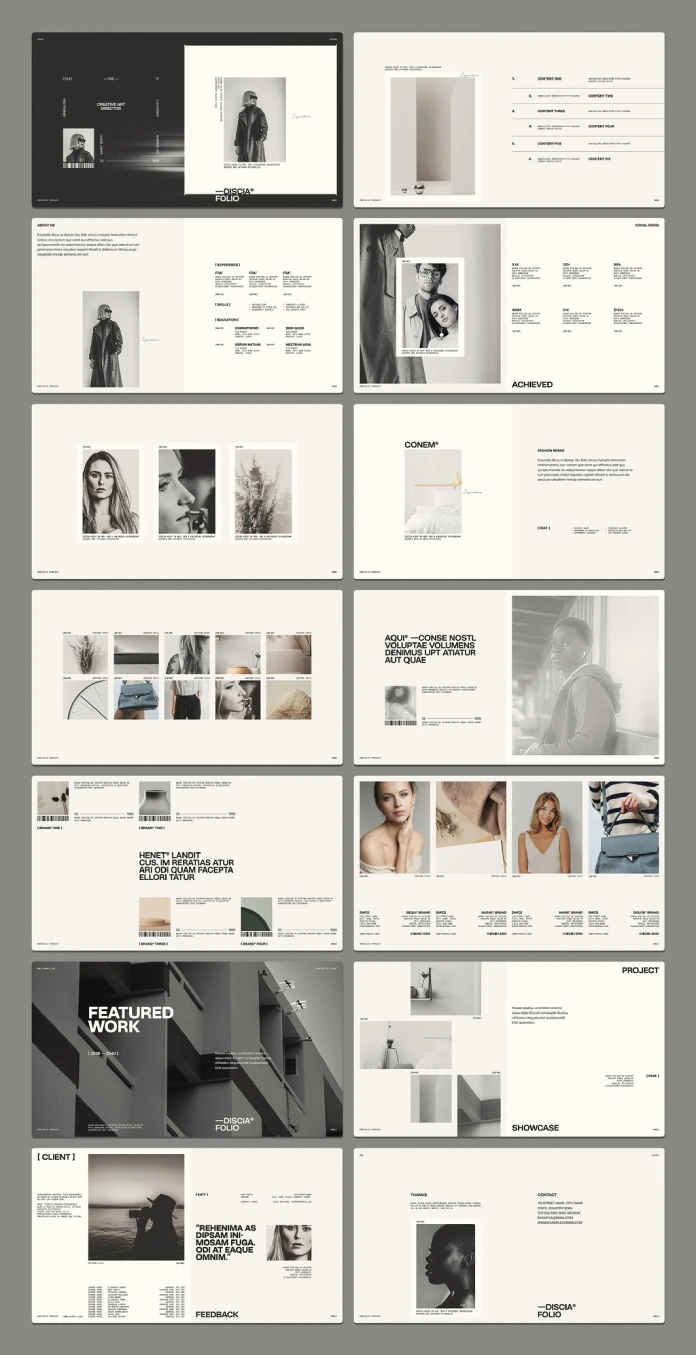 An Adobe InDesign portfolio presentation template by RedGiant.