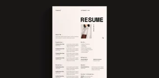 A creative resume template for Adobe InDesign layouts in US Letter and A4, designed by Adobe Stock contributor E-Type.