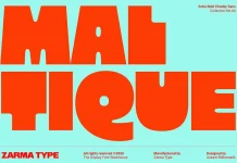 The Maltique font by Zarma Type is an extra-bold and super chunky retro sans-serif display typeface.