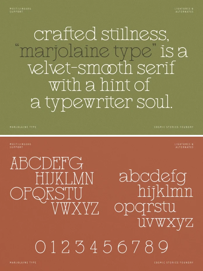 Marjolaine Typeface by Carmine Type.