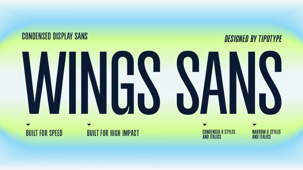 Wings Sans font family by TipoType Wings Sans font family by TipoType