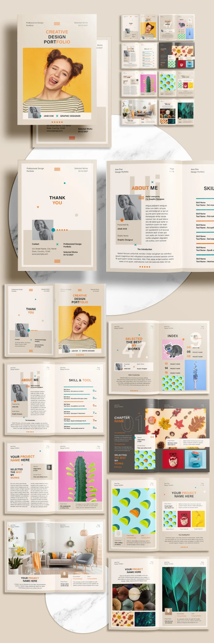 Adobe InDesign Portfolio Brochure Template by Sirisako