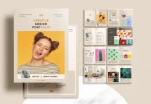 An InDesign Portfolio Brochure Template That Offers a Fresh, Modern, & Customizable Look Adobe InDesign Portfolio Brochure Template by Sirisako