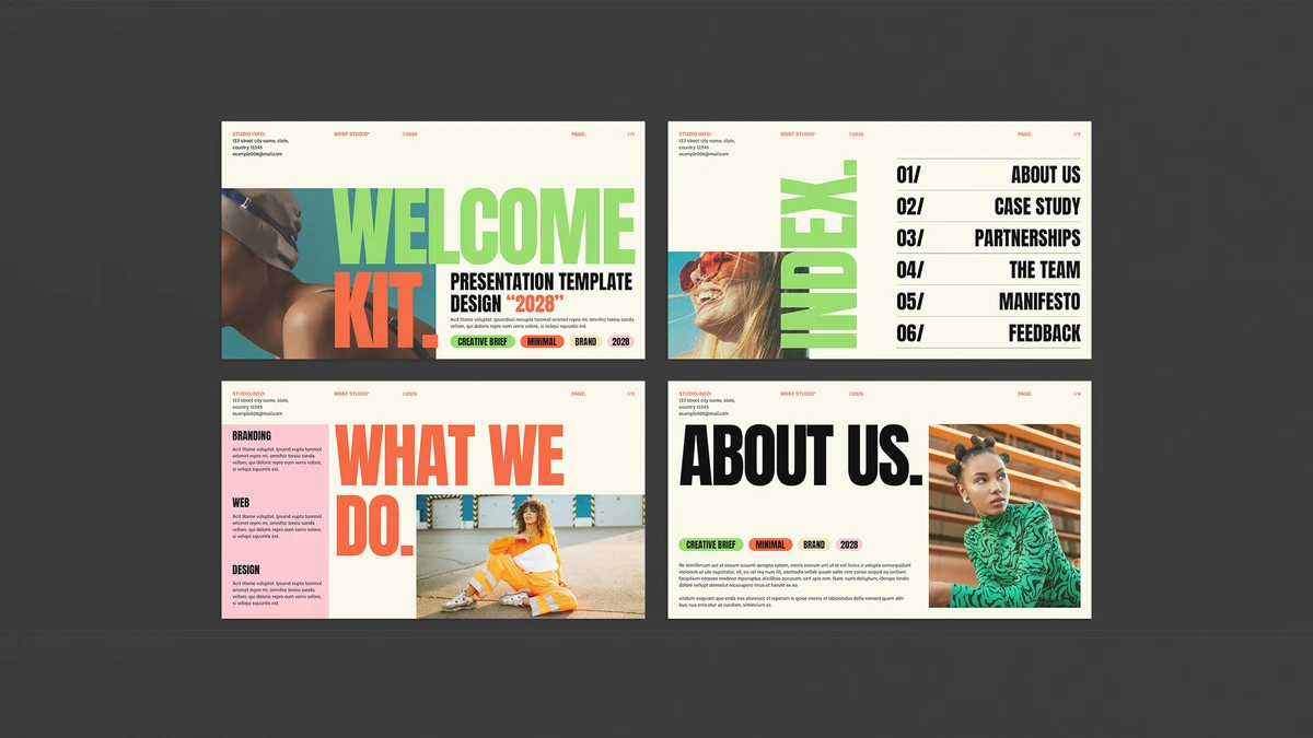 Adobe InDesign Welcome Kit Presentation Template by E-Type. Adobe InDesign Welcome Kit Presentation Template by E-Type.