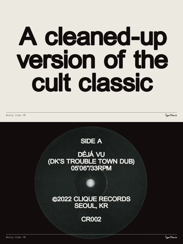 Bootzy Clean TM Font by Type Mania