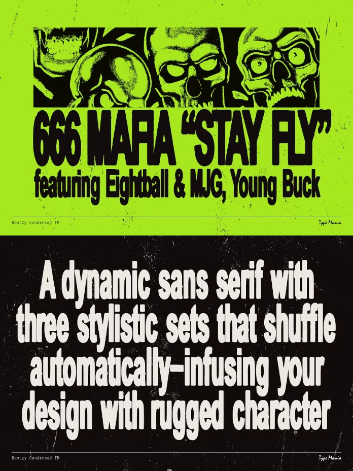 Bootzy Condensed TM Font by Type Mania