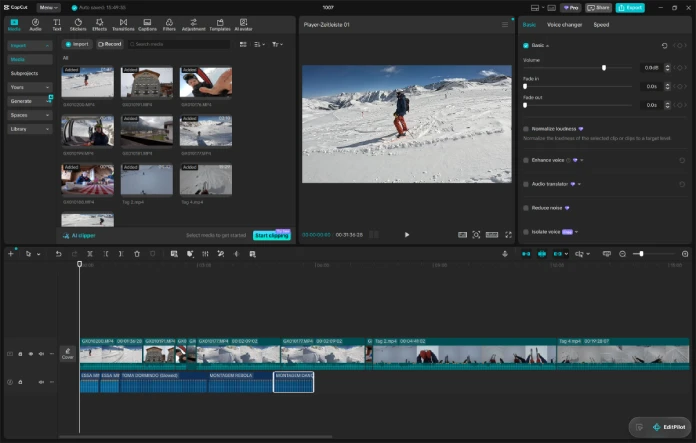 CapCut App on a Windows 11 Desktop