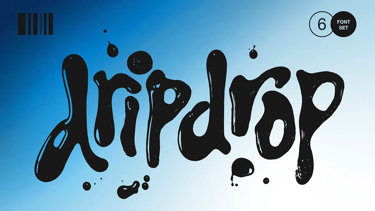 Dripdrop Liquid Font Set by Sam Parrett of Set Sail Studios Dripdrop Liquid Font Set by Sam Parrett of Set Sail Studios