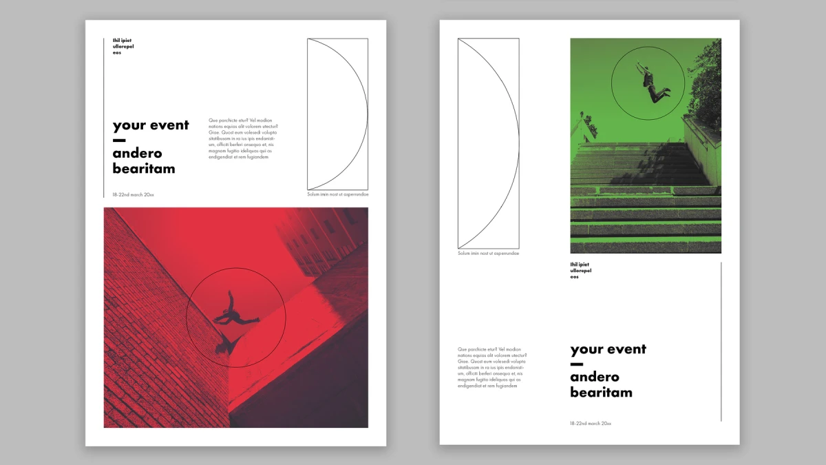 Flyer and poster layouts by Wavebreak Media.