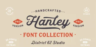 Hanley Pro font family by District 62 Studio