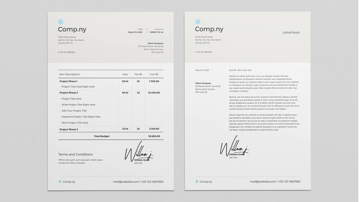 An invoice template by Broluthfi.