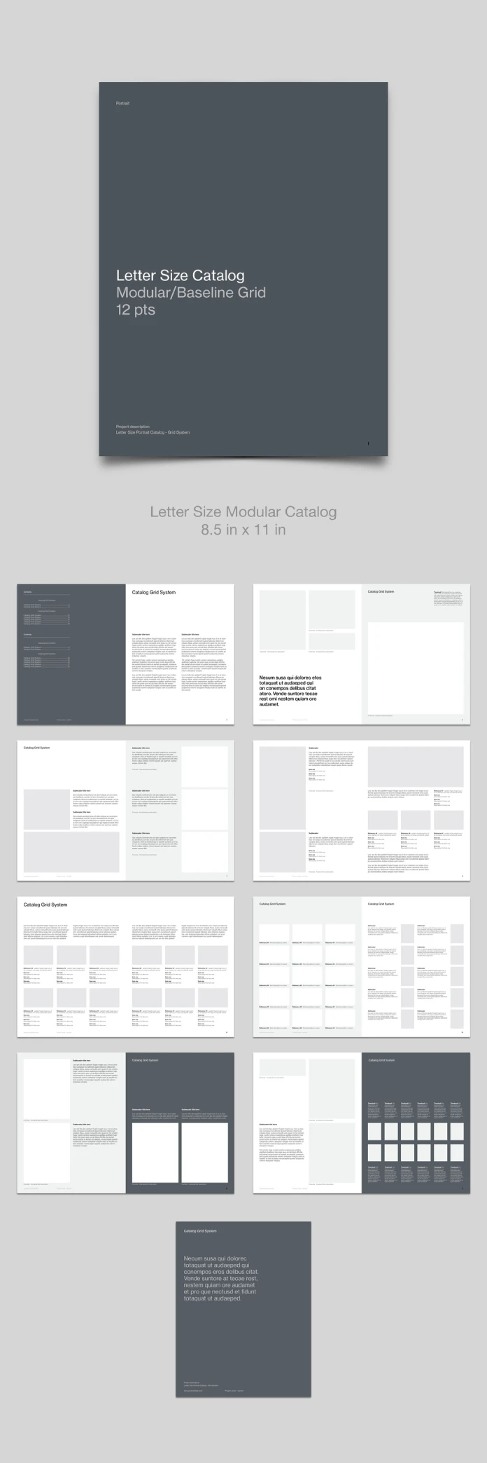 A modular grid-based product catalog layout for Adobe InDesign, designed by Juan ePrint Shop.