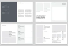 A modular grid-based product catalog layout for Adobe InDesign, designed by Juan ePrint Shop.