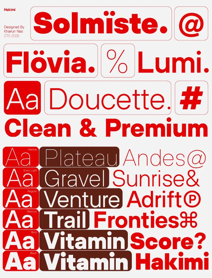 ZT Hakimi font family by Zelow Type